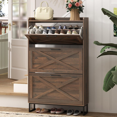 24 Pair Shoe Storage Cabinet