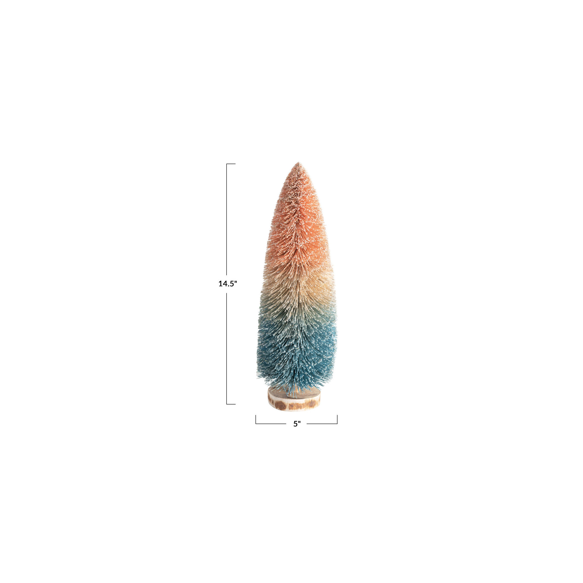 Sisal Bottle Brush Tabletop Tree, 14.5" H x 5" W x 5" D, Pink/Blue