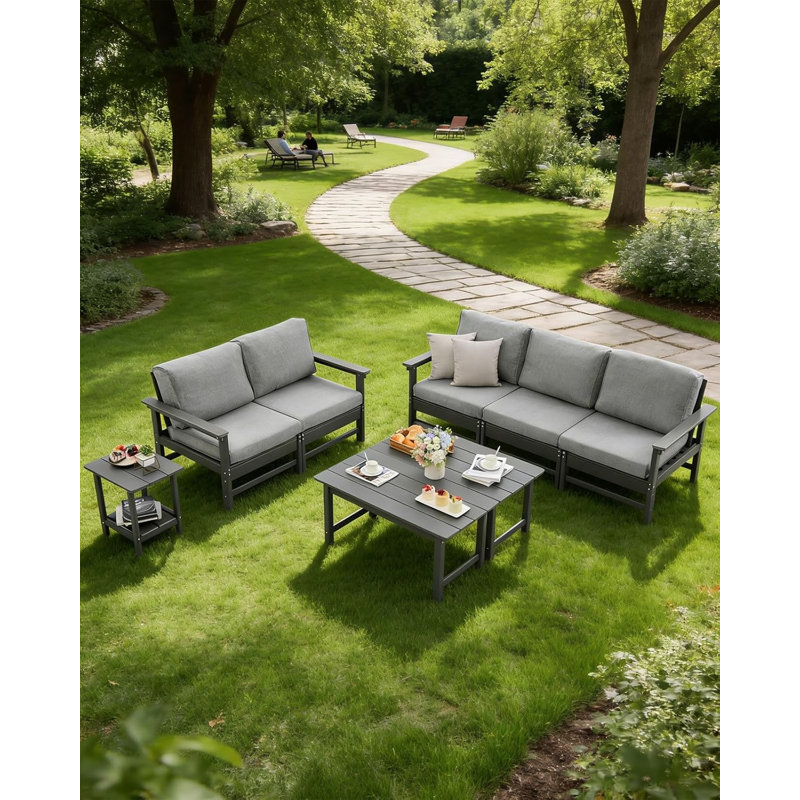 Ensemble de meubles d'extérieur avec coussins Hdpe