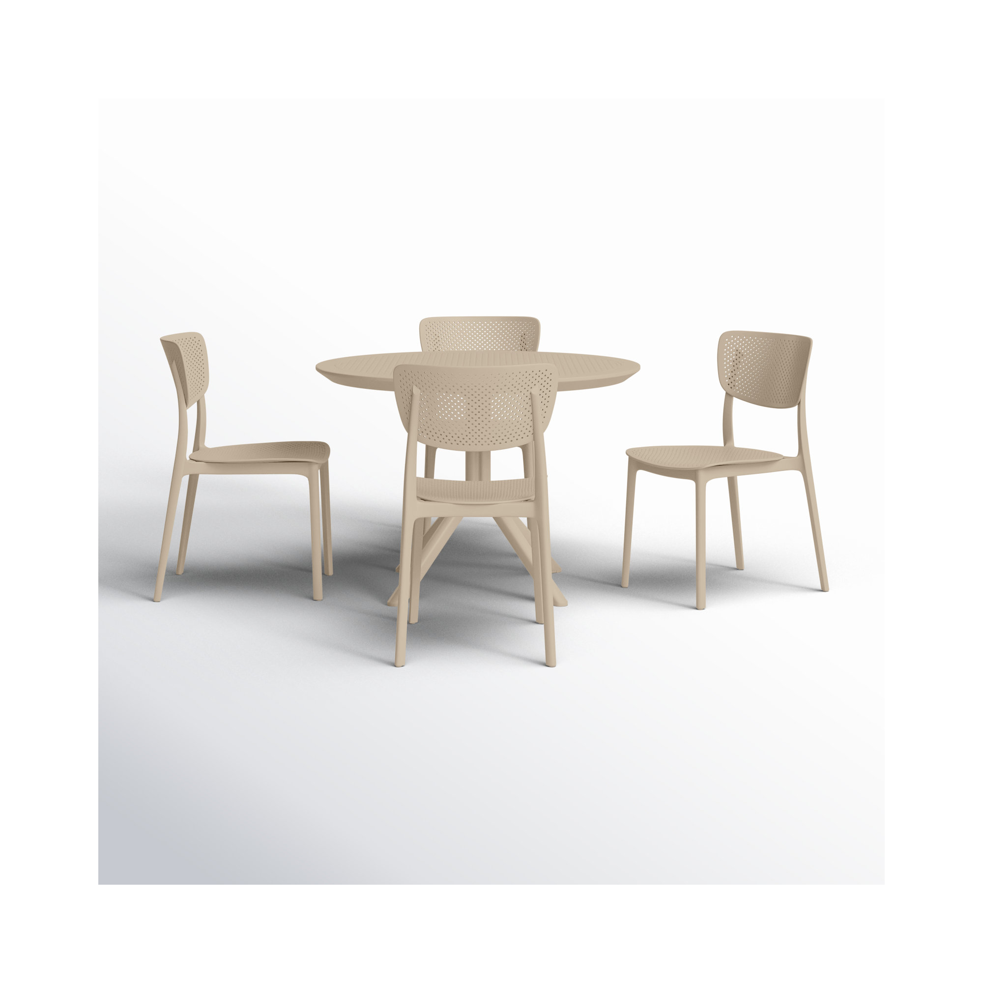 Farrah 41" Round 4 - Person Dining Set, Taupe
