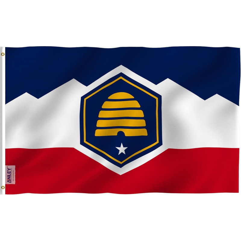 Drapeau de maison en polyester 36 po H x 60 po New Utah State