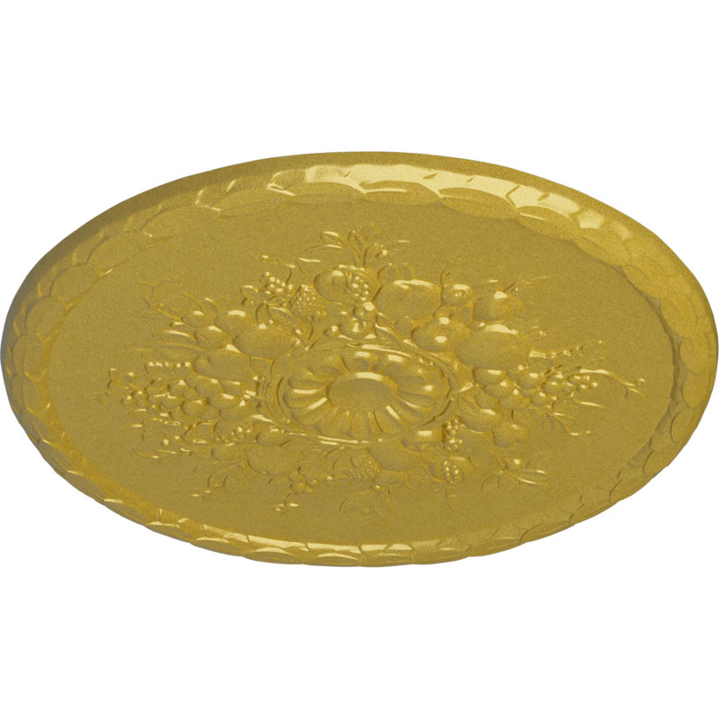 Médaillon de plafond Endurathane Anthony Harvest, DO 22 1/2 po x P 1 1/4 po (pour auvents jusqu'à 2 1/8 po), finition or riche peinte à la main