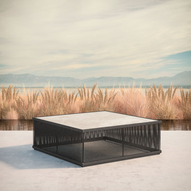 Malta Square Coffee Table Dekton Top, Albarium, Pebble
