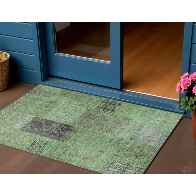 Tapis intérieur / extérieur lavable en patchwork 3 pi x 5 pi HomeRoots