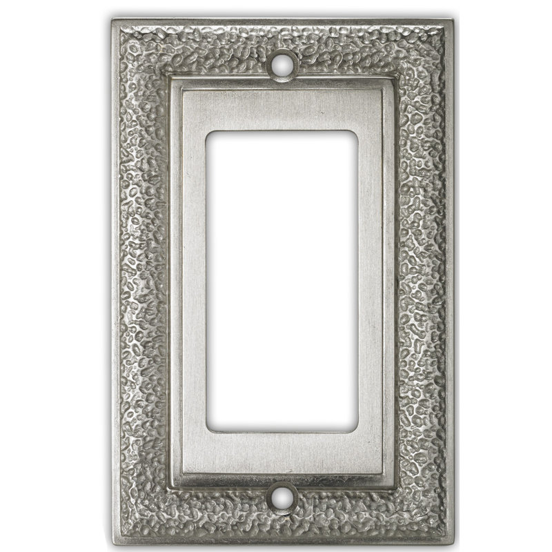 Hammered 1-Gang Rocker Wall Plate, Silver