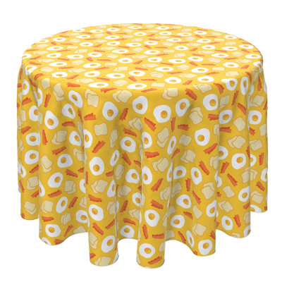 Round Floral Cotton Twill Tablecloth