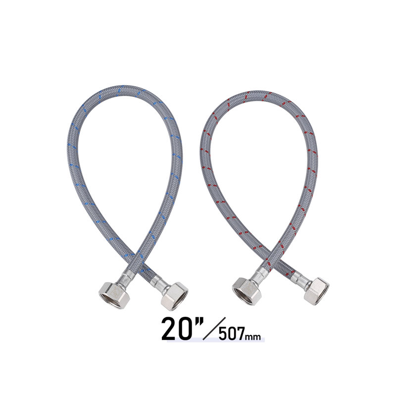 1/2 In. Compression X 1/2 In. Compression X 20 In. Braided Nylon Stainless Steel Faucet Supply Line (2 Pack)