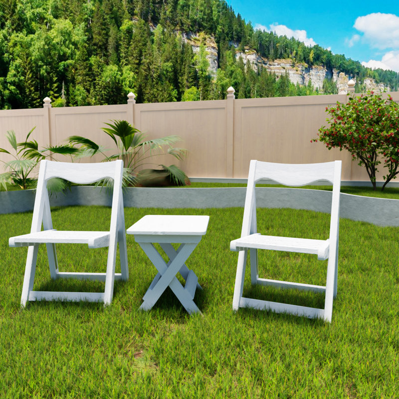 Ensemble de petites tables et chaises pliantes avec 2 chaises et table rectangulaire blanc