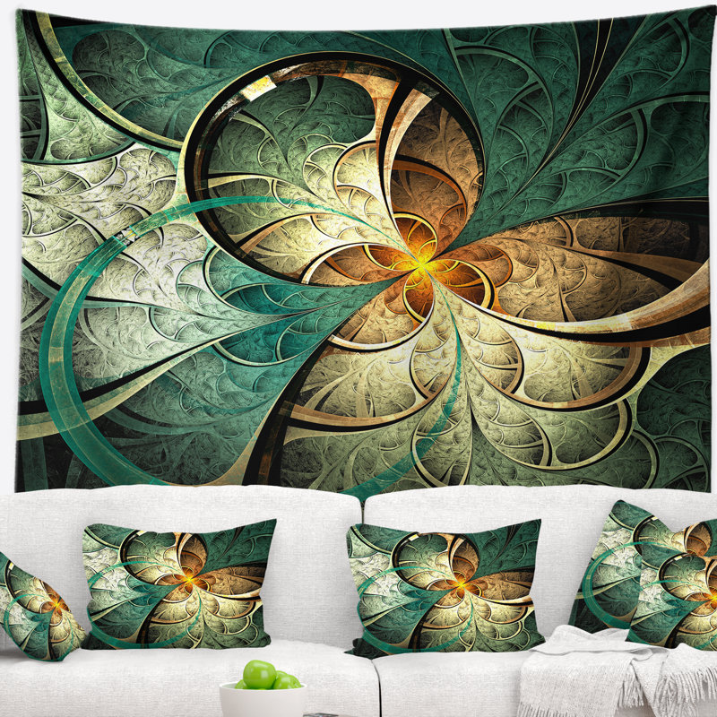 Tapisserie fleur abstraite, H 68 po x l 80 po