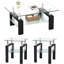Ensemble de table de salon 3 pièces avec plateau en verre, pieds en métal et 2 tablettes de rangement Esbeidy, comprenant 1 table basse et 2 tables de bout-564030851-564030848