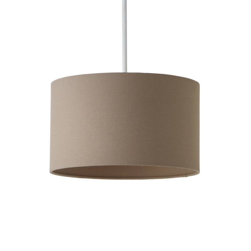 Blended Fabric Drum Lamp Shade ( Slip-On ), Beige, 15cm H x 25cm W x 25cm D