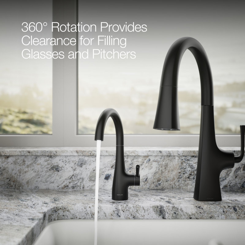 Transitional Beverage Faucet, Matte Black