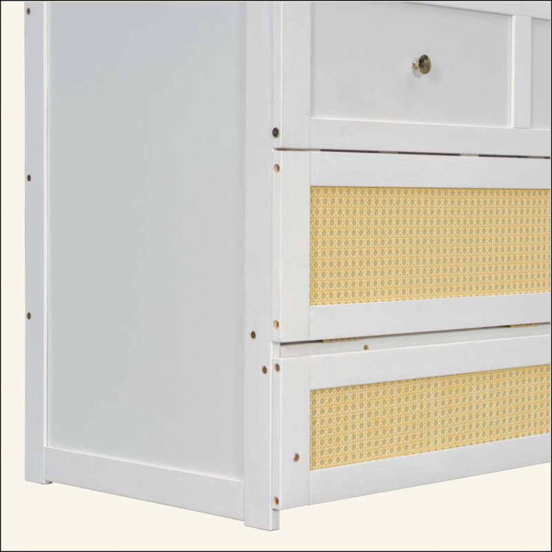 Lit escamotable avec grands tiroirs Murphy, Blanc, Queen