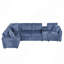 Canapé modulaire, canapé-lit modulaire convertible en L de 120,5 po avec canapé-lit modulaire réversible avec lit escamotable, porte-gobelets et grand espace de rangement pour le salon, bleu