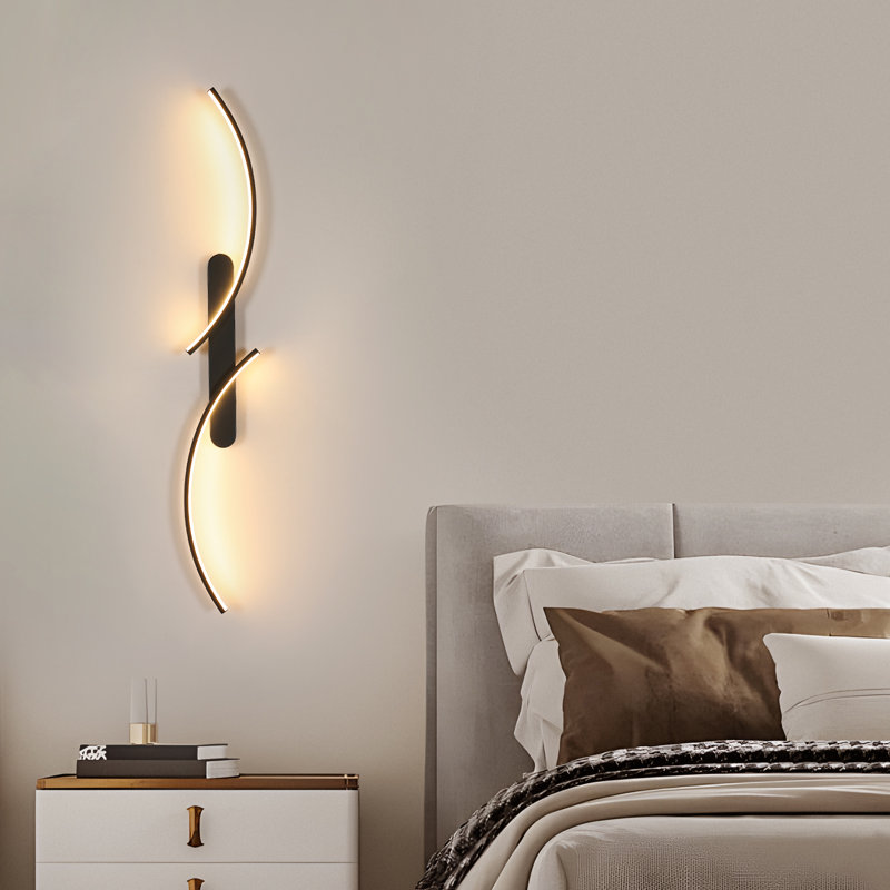 Black 100cm Modern LED Wall Light Black