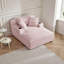 Chaise longue 49,2 po en fausse fourrure, canapé-lit simple, fauteuil de lecture d'appoint à siège profond avec porte-gobelet et poche latérale - aucun assemblage requis-2016444646
