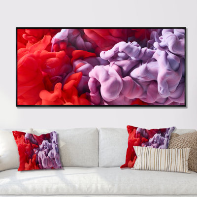 Red And Pink Fluid Ink Art II - Print on Canvas