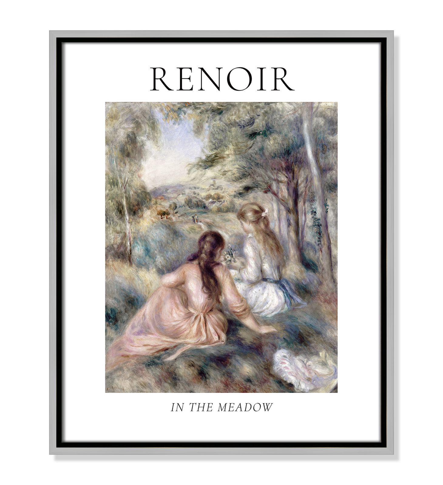 Old Masters Collection "In the Meadow" Print, Silver Floater Frame, No, 21.5" H x 17.5" W x 2" D
