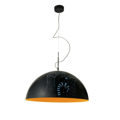 1 - Light Black Dome Pendant