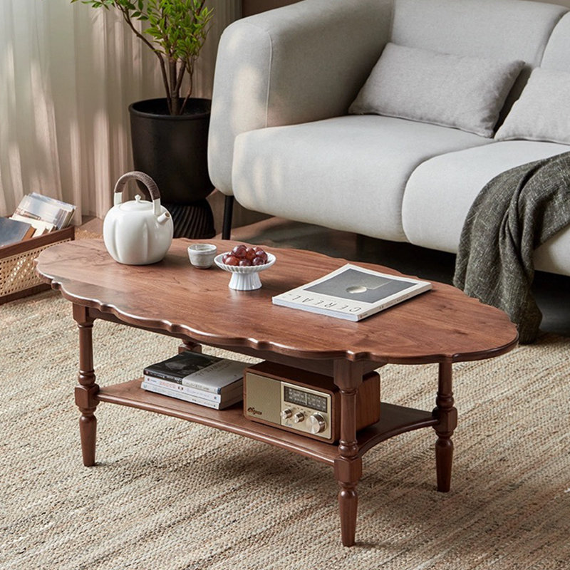 New style solid wood creative simple tea table, 17.72" H x 39.37" L x19.69" W