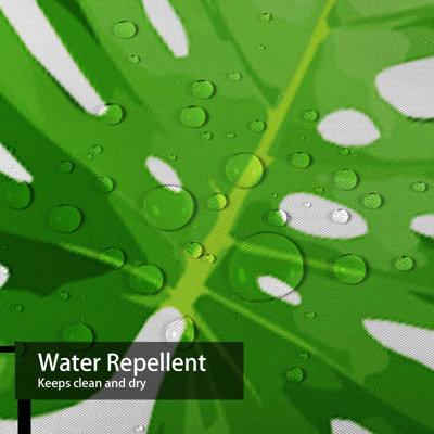 Rideau de douche imperméable avec 12 crochets Monstera Tropics