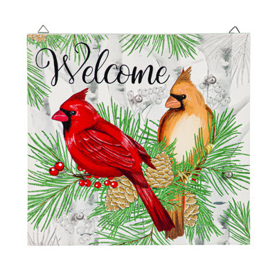 Winter Cardinal Couple Greeter avec piquet