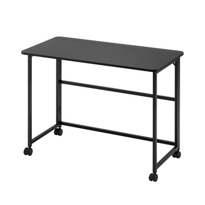 Folding Desk Small Foldable Desk for Small Space, 39.37 Inches Writing Computer Desk in Study, Home Office Foldable Office Desk for Bedroom, Black