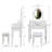 Princess Vanity Desk Set With Mirror & Cushioned Stool, 4-Drawer Wooden Makeup Vanity Table Bedroom, Dressing Table With Ample Storage-402186573