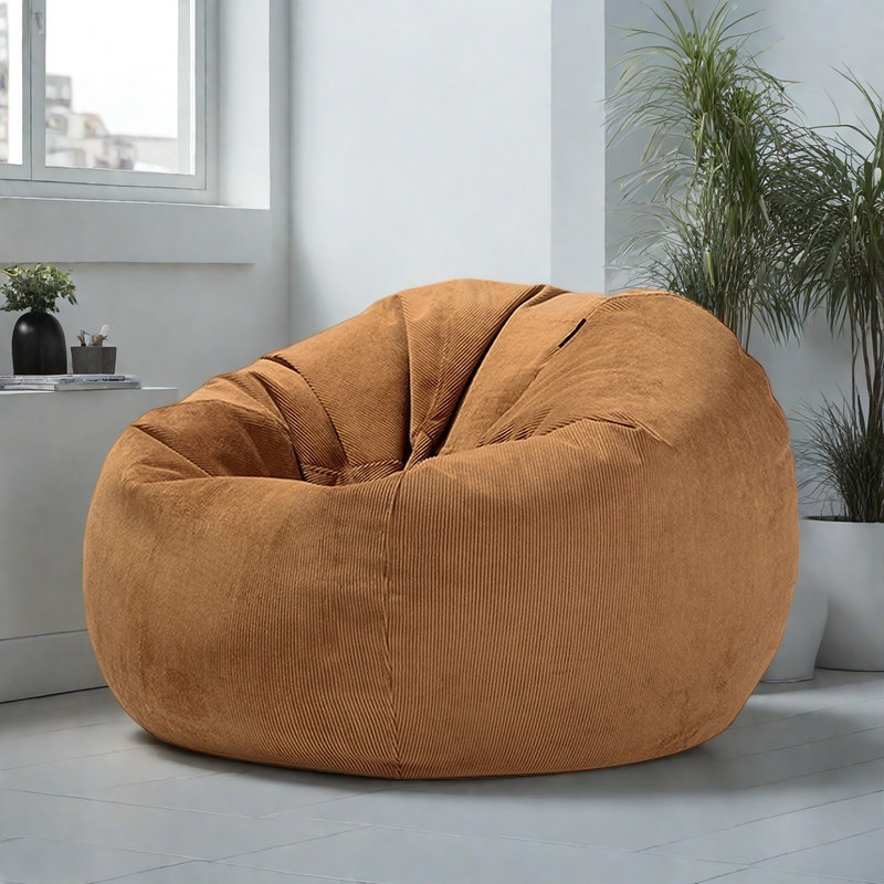 Canapé Vintage, Velours côtelé brun, H 39,37 po x l 39,37 po x P 39,37 po