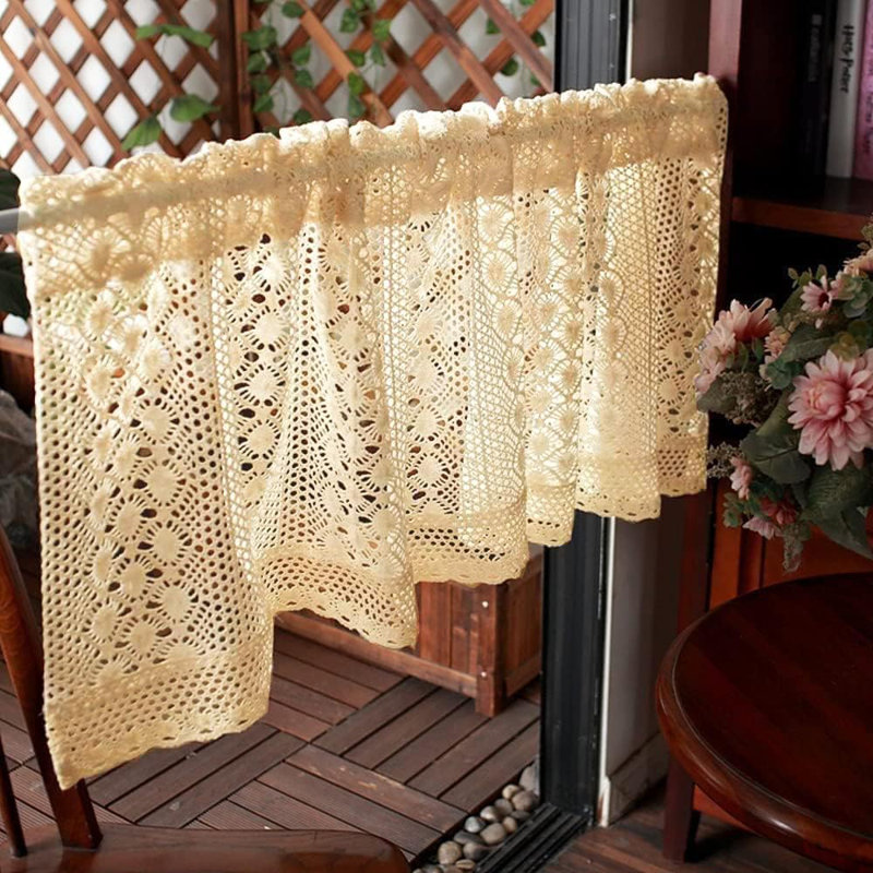 Cantonnière rustique Boho pour fenêtre de cuisine