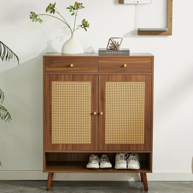 Multi-Functional Modern Minimalist MDF Shoe Cabinet - Perfectly Blends Into Nordic, Japanese, And Industrial Style Homes,Product Dimensions: 34.6*13.7*43 Inches.