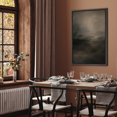 Framed Canvas Wall Art Moody Abstract Paitning Print for Living Room Decor