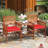 Acacia Wood Loveseat with Table