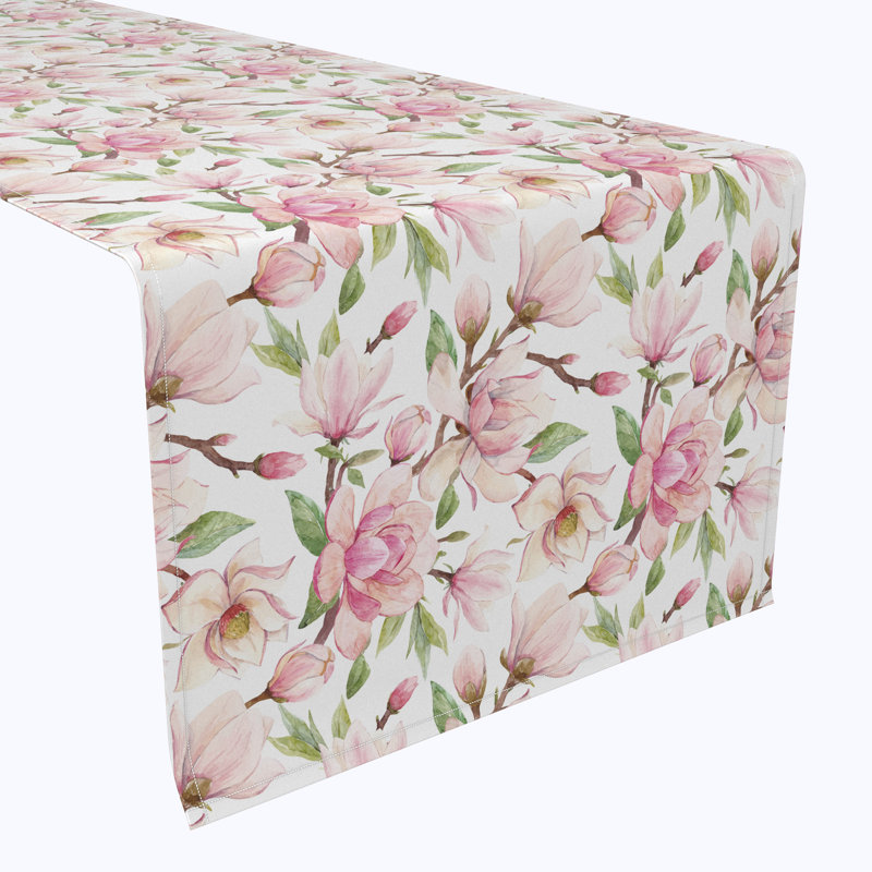 Rocton Magnolia Flowers Table Runner, 72" x 12"