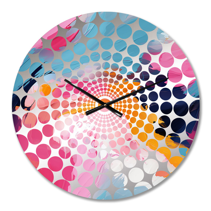 «Colorful Paint Swirl Bliss - Horloge murale abstraite», Petit