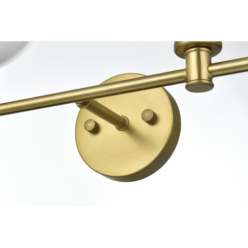 Applique murale Collier en or satiné et verre clair, H 10 po x l 8 po x P 19 po, Blanc, Deux lumières