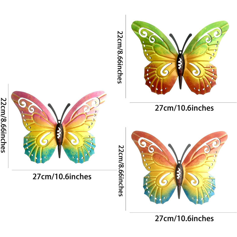 Metal Wall Decor, Pink/Yellow/Green