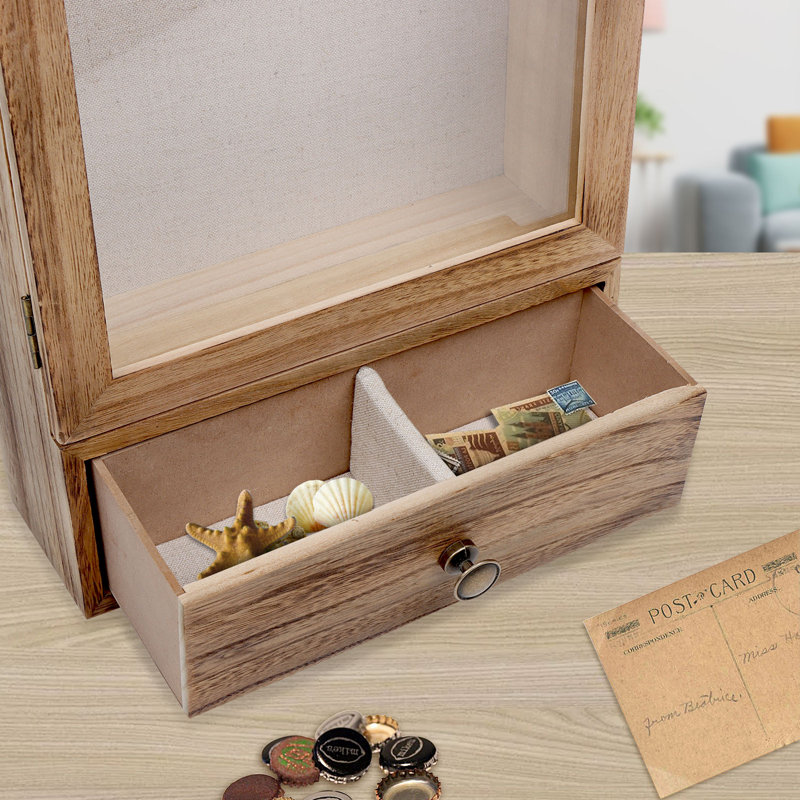 Ainagul Burlywood Wood Gilded Shadow Box Picture Frame with Mat