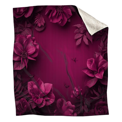 Pink Floral Arrangement Blankets