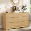 Commode en bois cannelé de 55 pouces à 6 tiroirs-1537927081