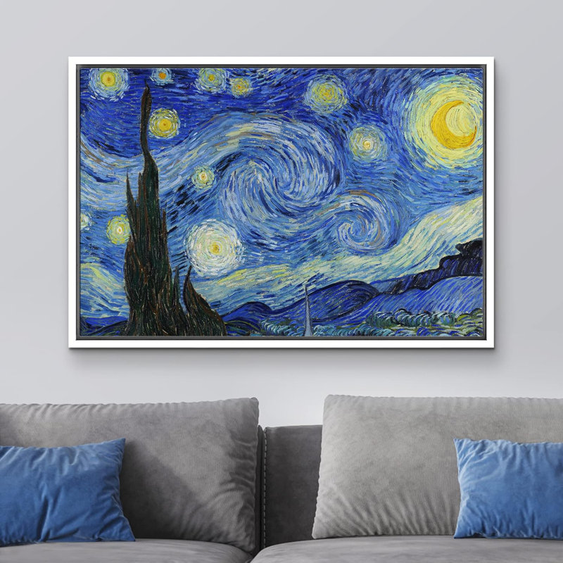 Célèbre œuvre d'art par Vincent Van Gogh, "Nuit étoilée sur toile" par Vincent Van Gogh, H 16 po x l 24 po x P 1,5 po