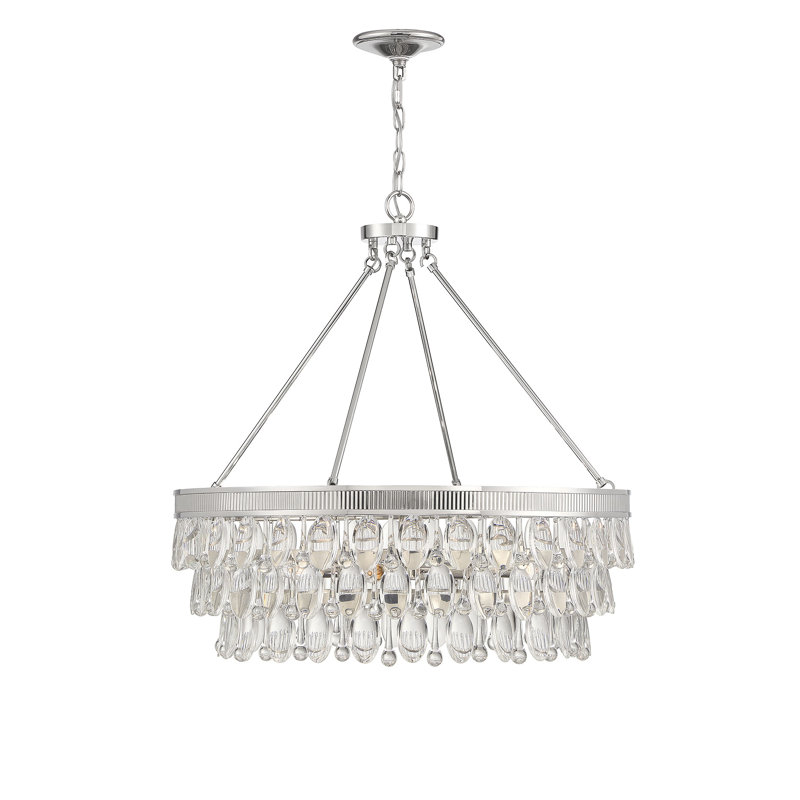 Luminaire suspendu Windham, Nickel poli, Six lumières