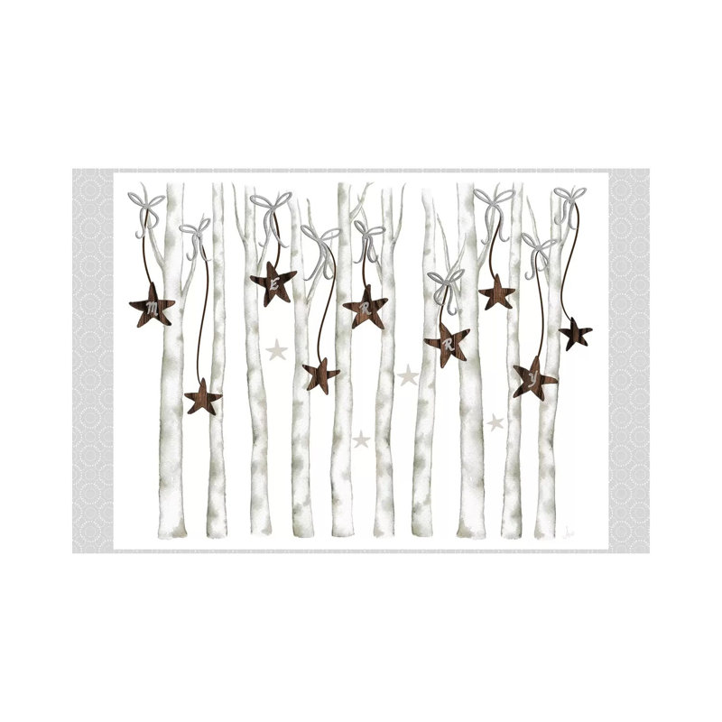 Merry and Bright Birch Trees I 1 Piece Wrapped Canvas Painting, 20.32 cm H x 30.48 cm W