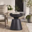 Table d'appoint d'extérieur en béton léger, finition cuivre, durable et élégante pour les espaces extérieurs modernes