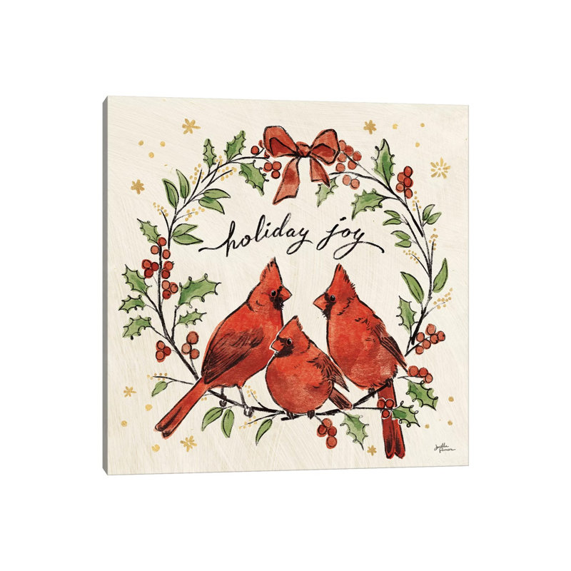 Christmas Lovebirds XI by Janelle Penner - Wrapped Canvas Print, 93.98 cm H x 93.98 cm W x 1.91 cm D