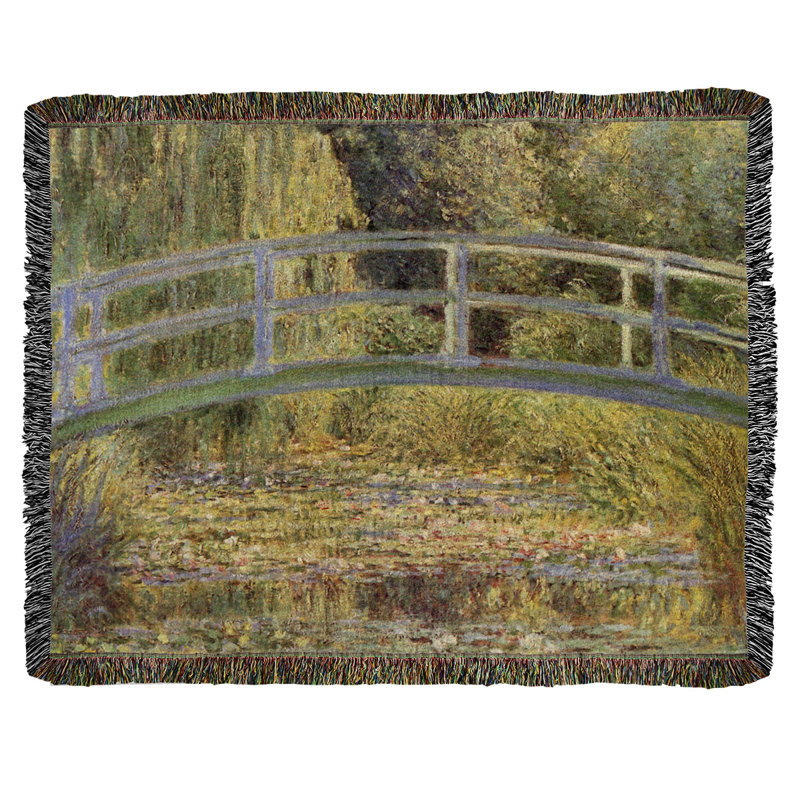 Jeté en coton claude monet the waterlily étang