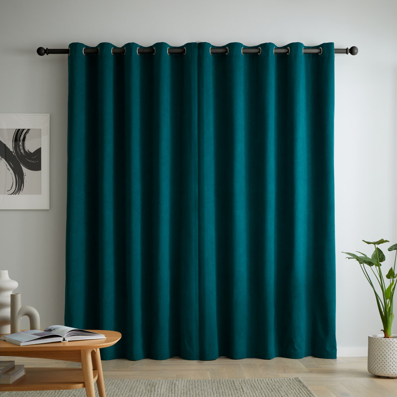 Wilson Blackout Thermal Curtains, Green, 168cm Width x 229cm Drop
