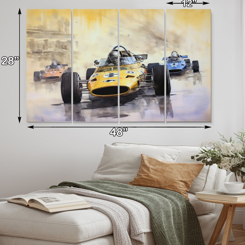 Vintage Formule Speedway Rush - Ensemble de décoration murale de course en métal