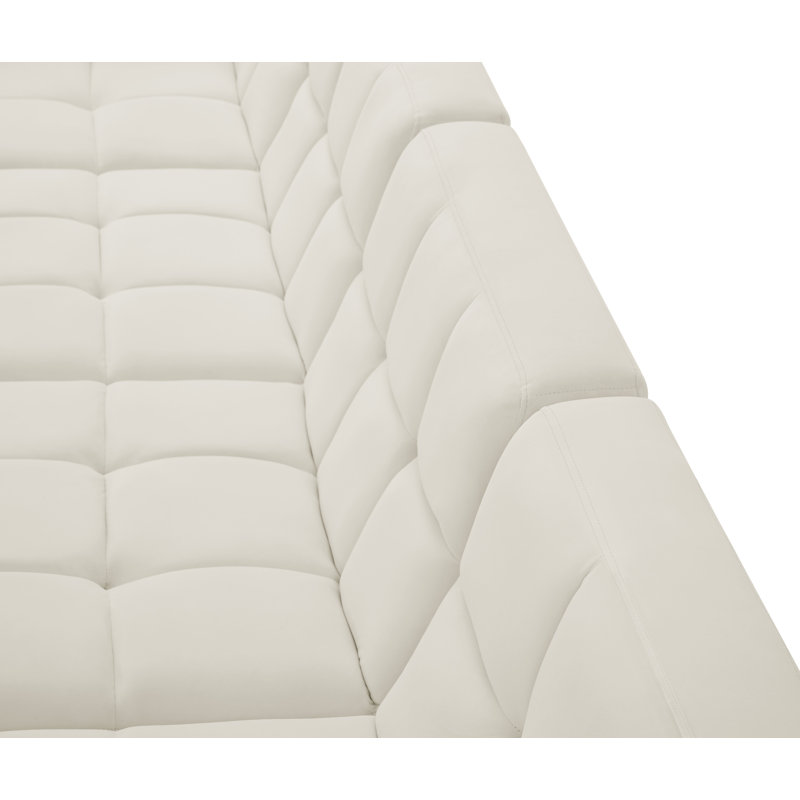 Canapé modulaire en velours Hildick, Velours crème