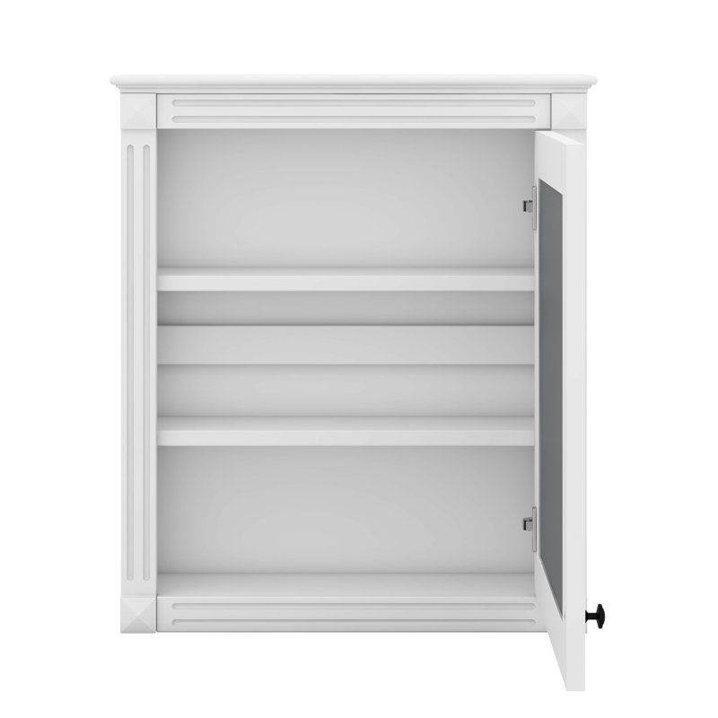 Pharmacie avec tablette réglable en hauteur, armoire de rangement au-dessus de la toilette, Blanc
